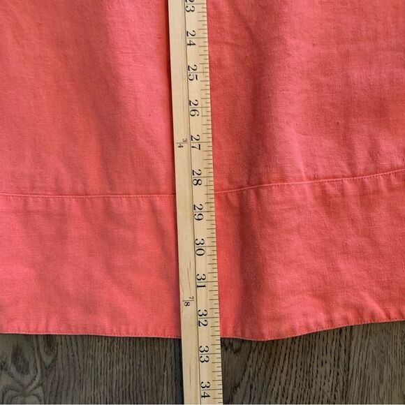 Garnet Hill Linen Dress Women’s 4 Orange Sleeveless Scoop Neck Relaxed. - Picture 13 of 13